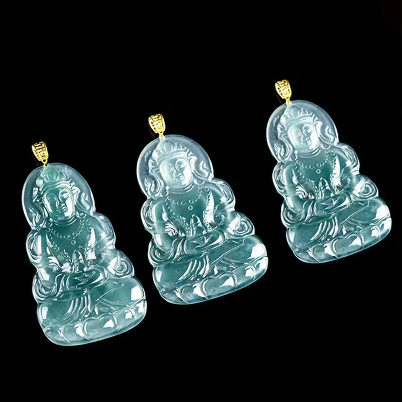 GUANFEI Ice Glutinous Jadeite Necklaces Men's-1
