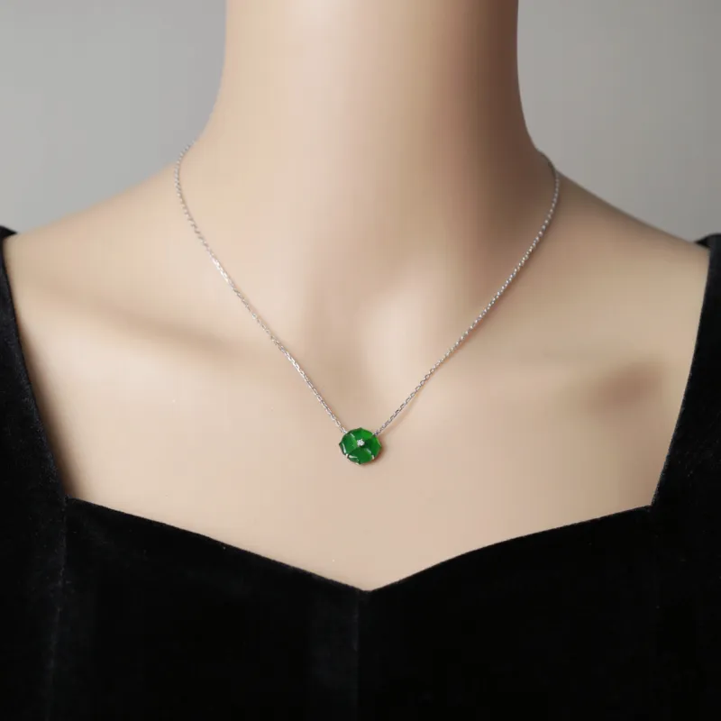GUANFEI Ice Glutinous Jadeite Necklaces Women's-1