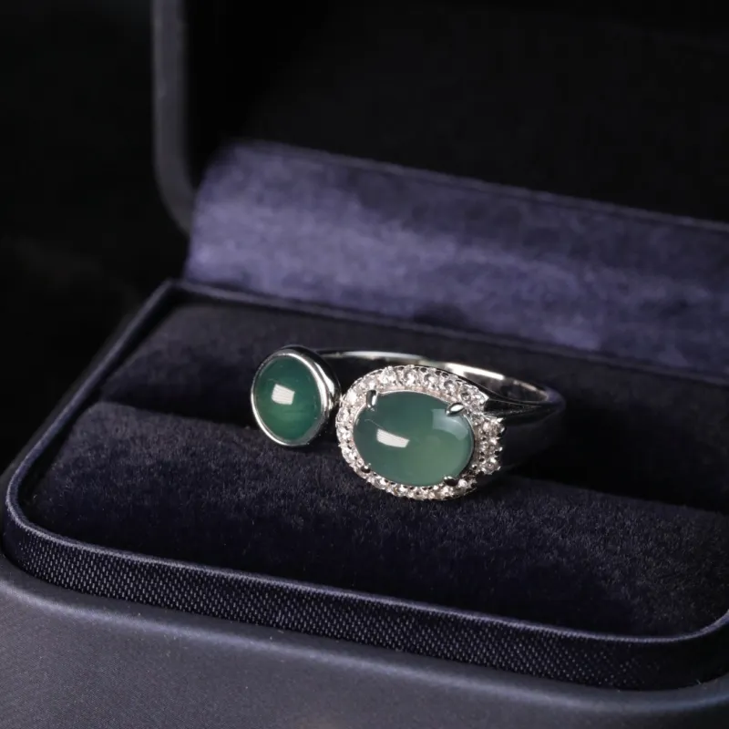 GUANFEI Ice Glutinous Jadeite Rings Women's-4