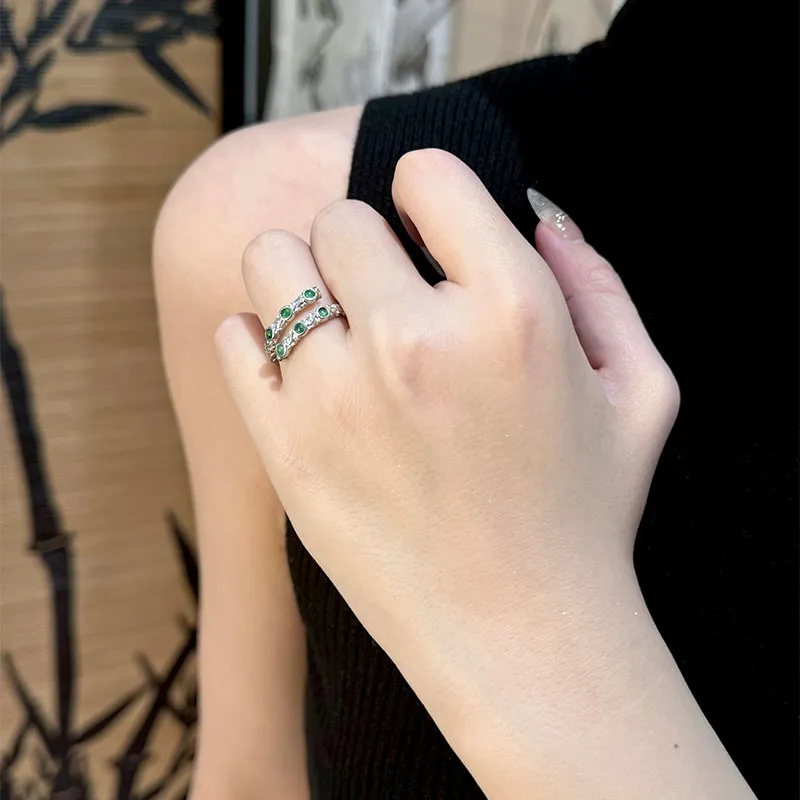 GUANFEI Ice Glutinous Jadeite Rings Women's-4