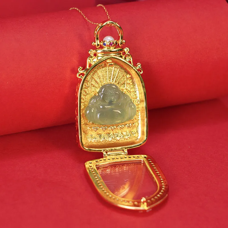 GUANFEI Ice Glutinous Jadeite Necklaces Women's-2