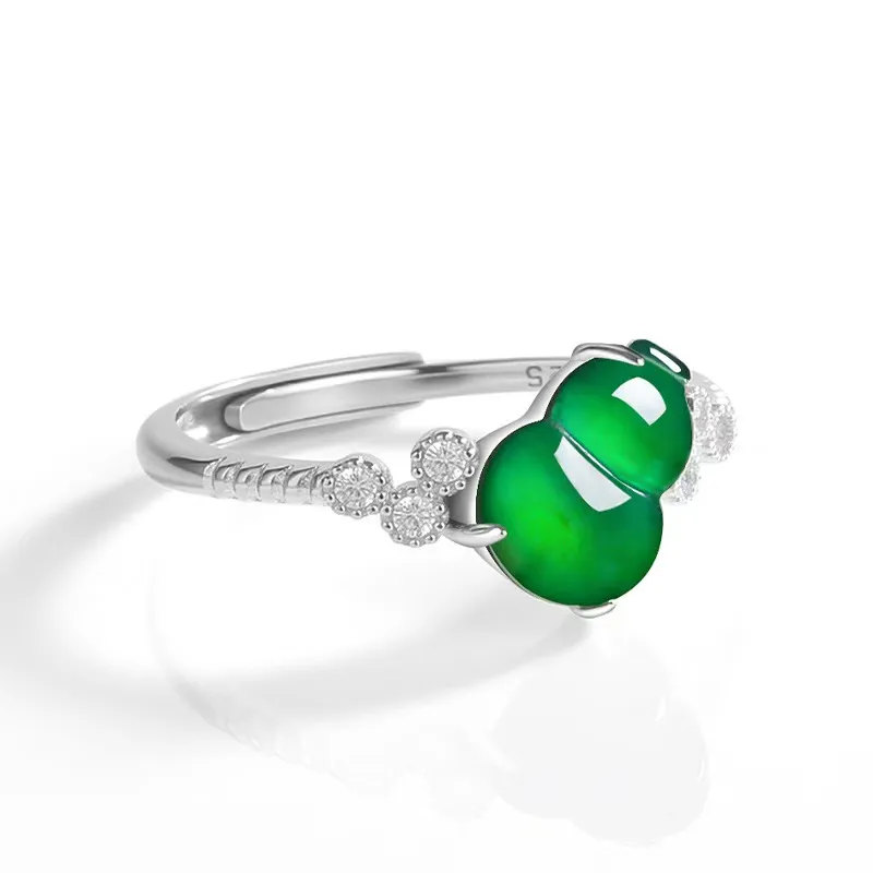 GUANFEI Ice Glutinous Jadeite Rings Women's-3