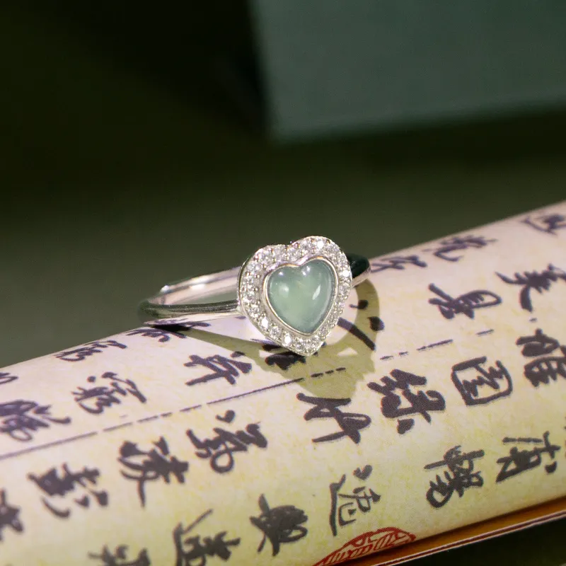 GUANFEI Ice Glutinous Jadeite Rings Women's-2