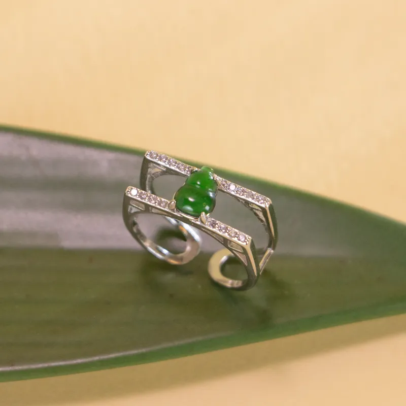 GUANFEI Ice Glutinous Jadeite Rings Women's-1