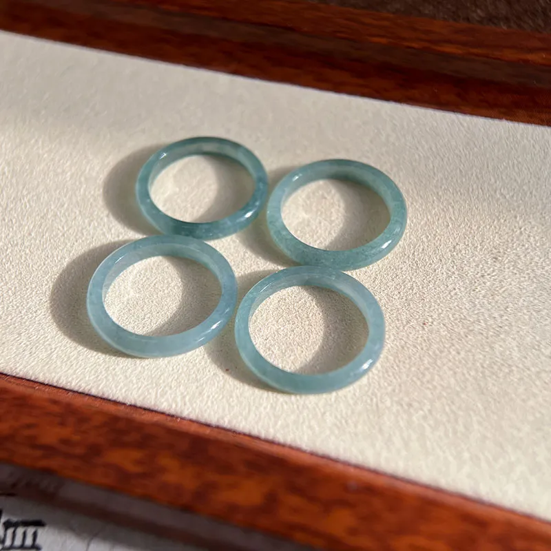 GUANFEI Glutinous Jade Jadeite Rings Unisex-1