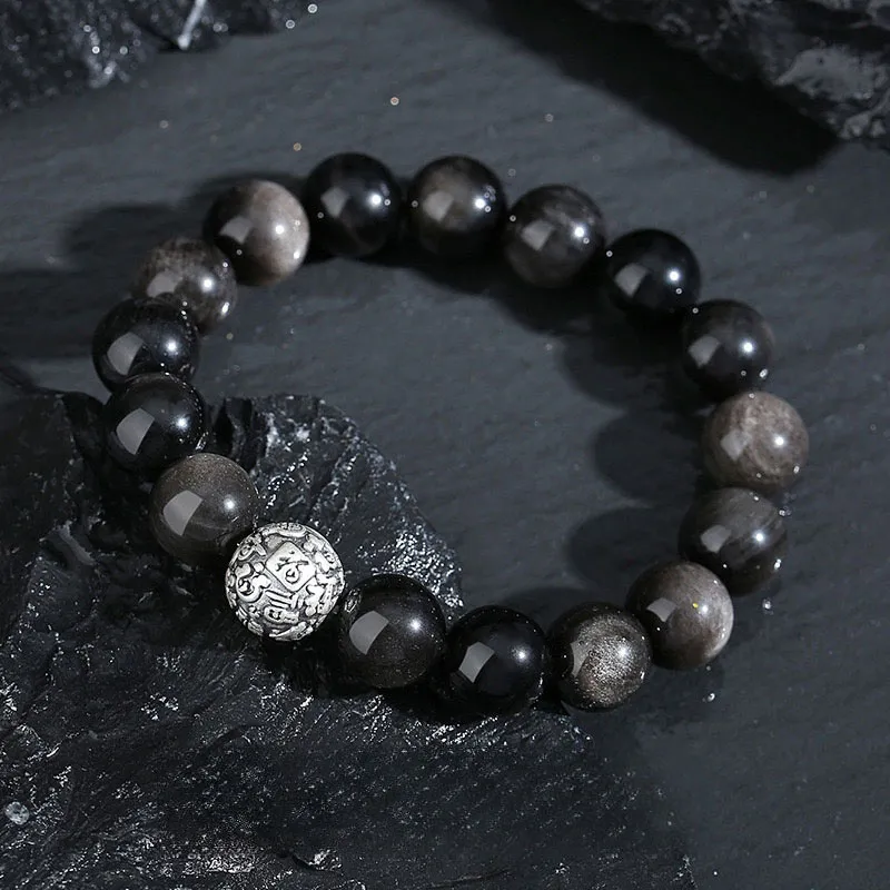 GUANFEI Obsidian Jade Bracelets Unisex-5