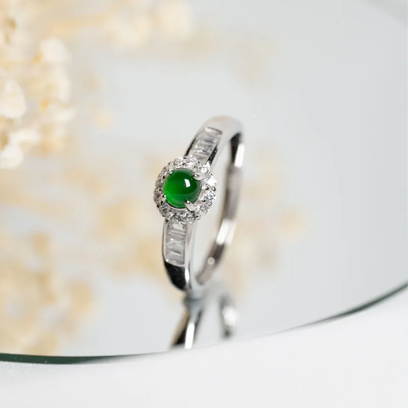 GUANFEI Ice Glutinous Jadeite Rings Women's-2