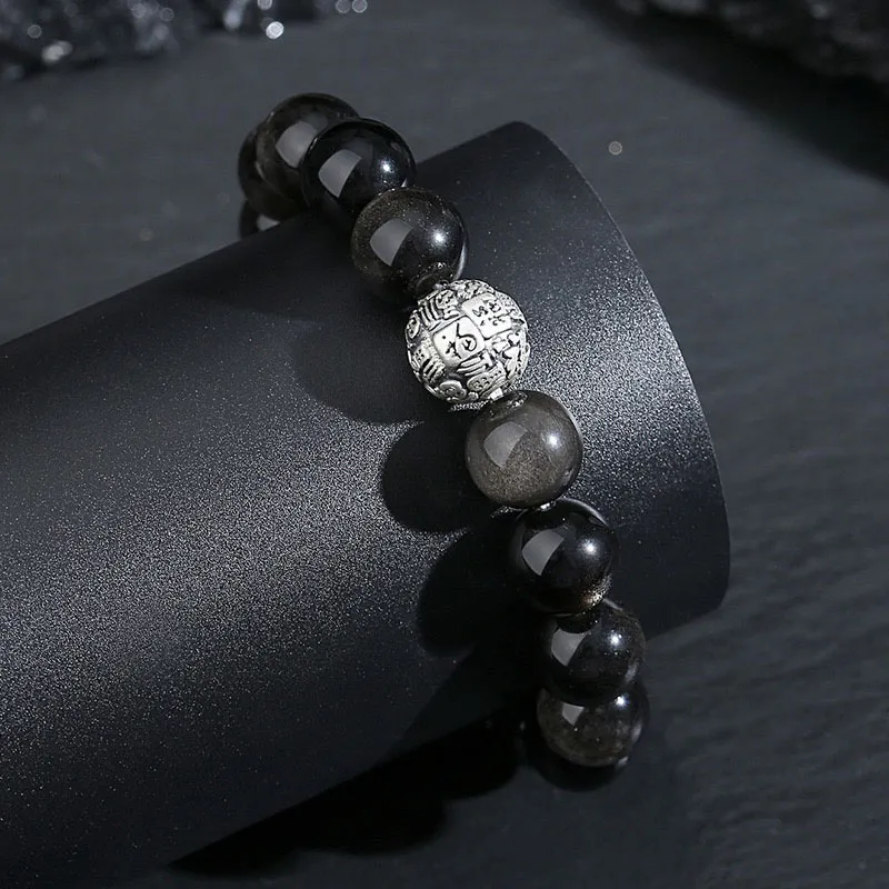 GUANFEI Obsidian Jade Bracelets Unisex-4