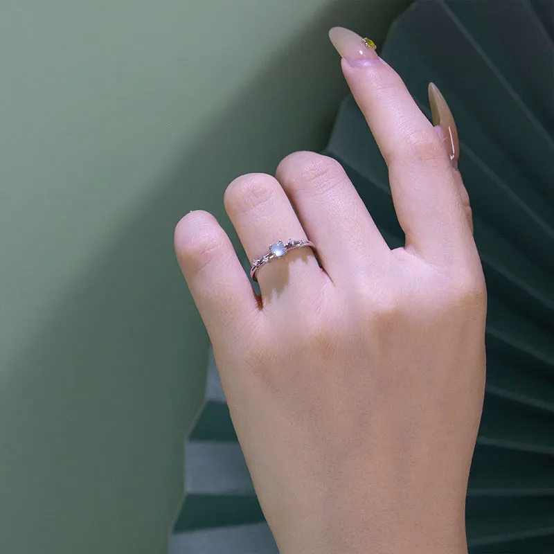 GUANFEI Ice Glutinous Jadeite Rings Women's-1
