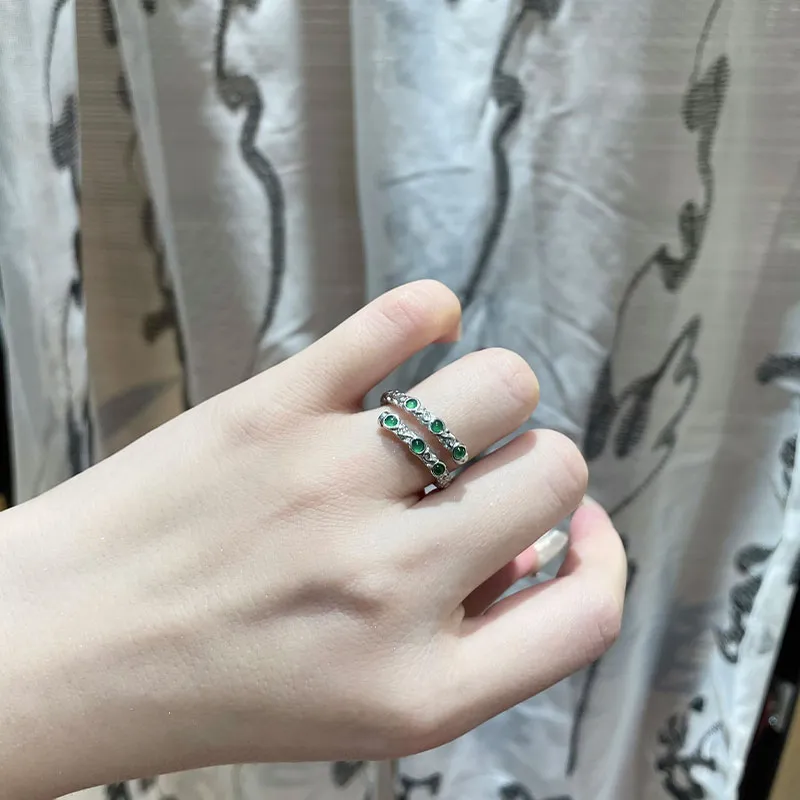 GUANFEI Ice Glutinous Jadeite Rings Women's-2