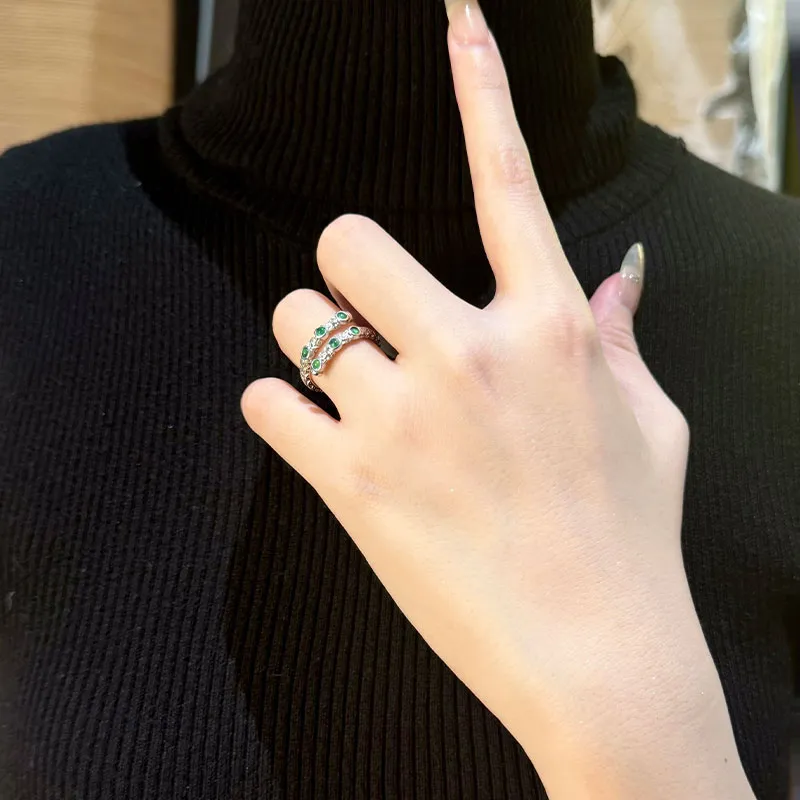 GUANFEI Ice Glutinous Jadeite Rings Women's-3