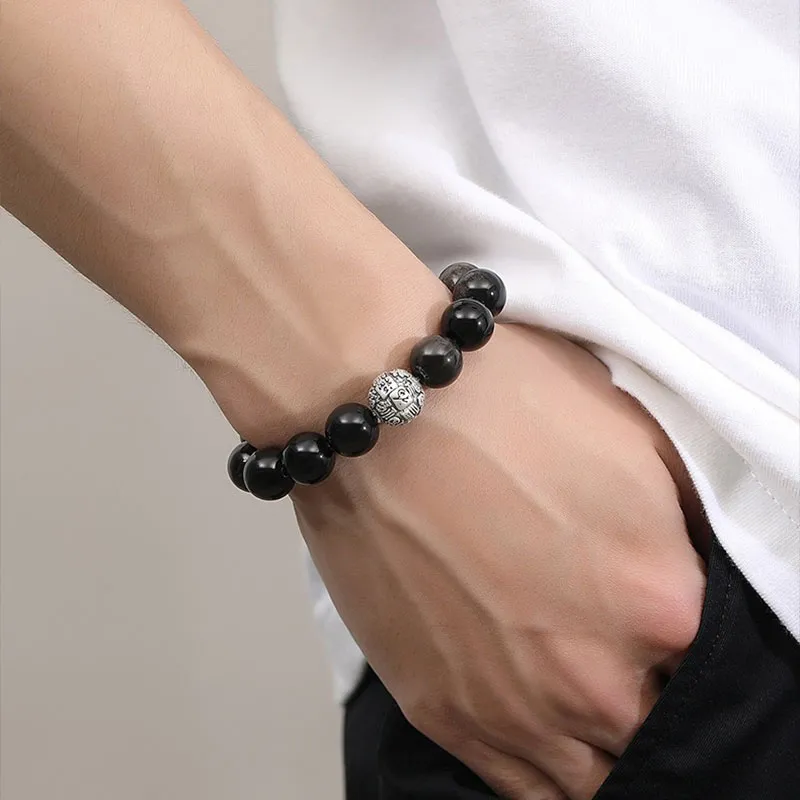 GUANFEI Obsidian Jade Bracelets Unisex-2