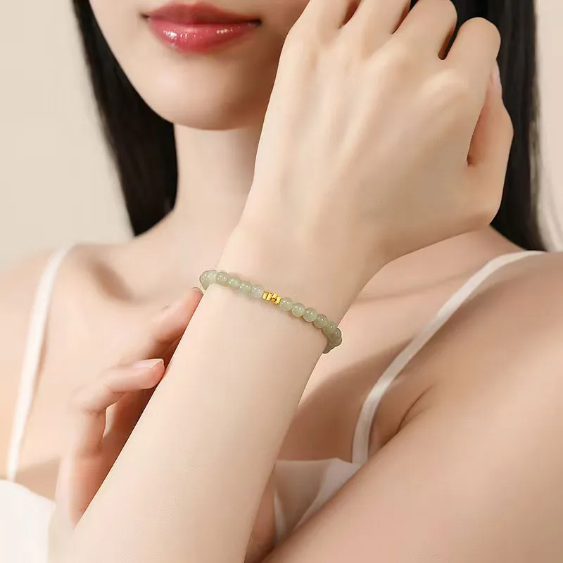 GUANFEI Bracelets Pale Greenish White Jade Women's-4
