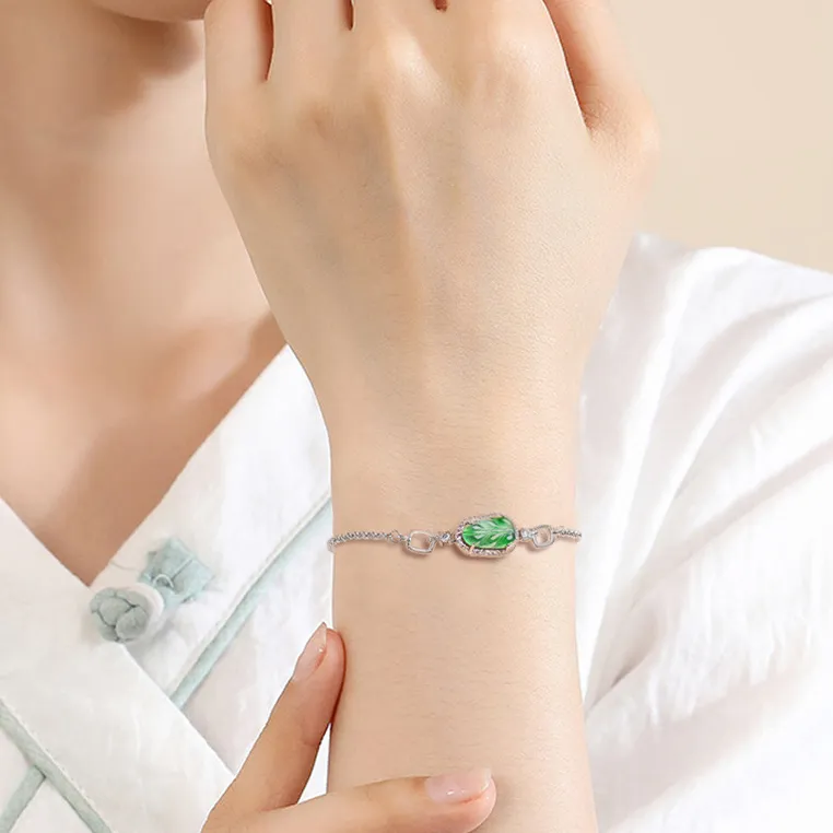 GUANFEI Ice Glutinous Jadeite Bracelets Women's-3