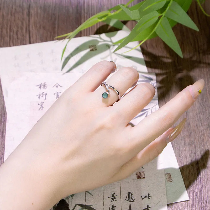 GUANFEI Ice Glutinous Jadeite Rings Women's-4