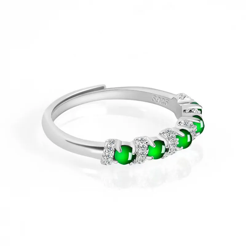 GUANFEI Glutinous Jade Jadeite Rings Women's-3