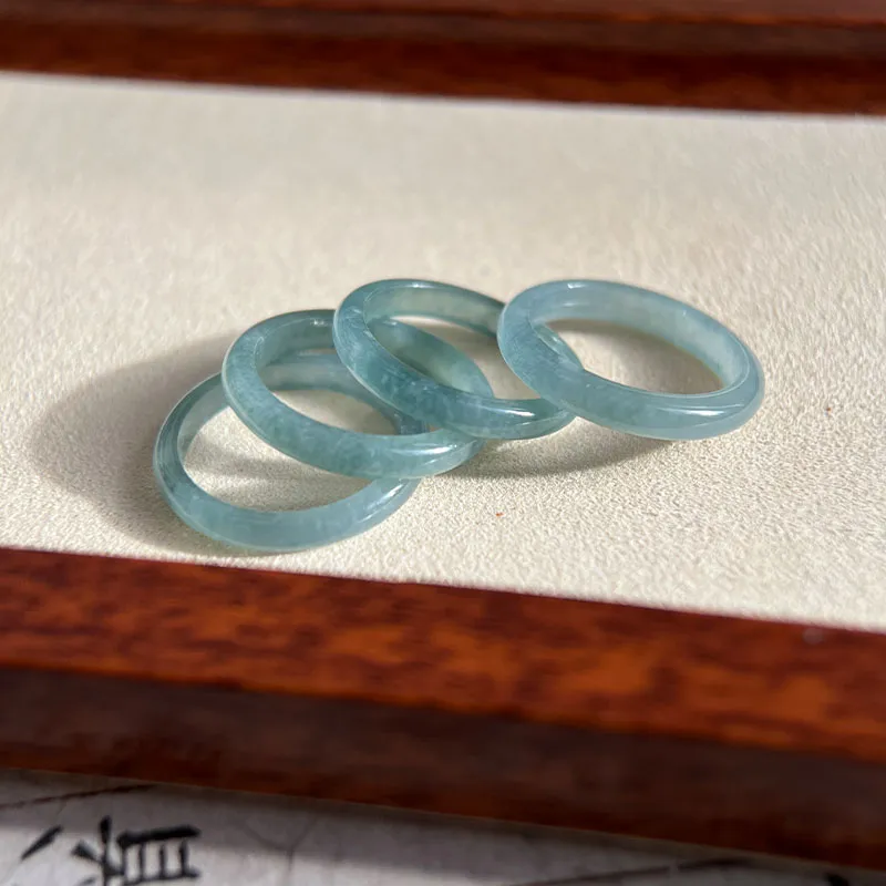 GUANFEI Glutinous Jade Jadeite Rings Unisex-4