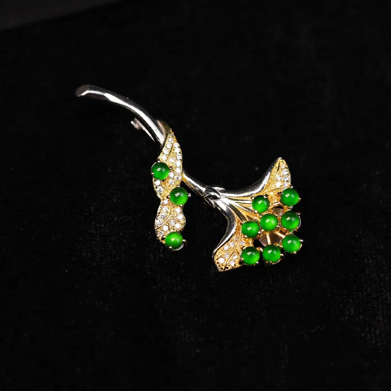 GUANFEI Ice Glutinous Jadeite Brooches Women's-2