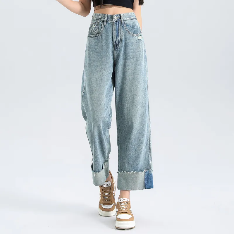 FAWENXIANGZI Jeans Women's Blue-9