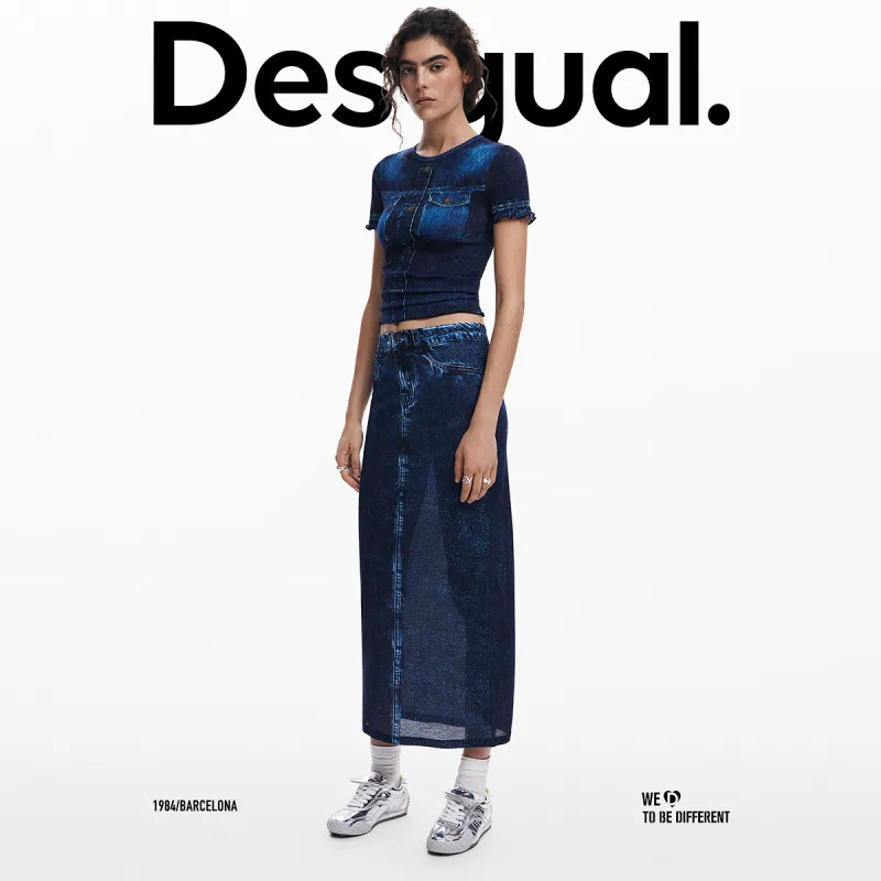 Desigual T Shirts Women's Gentian Blue-2