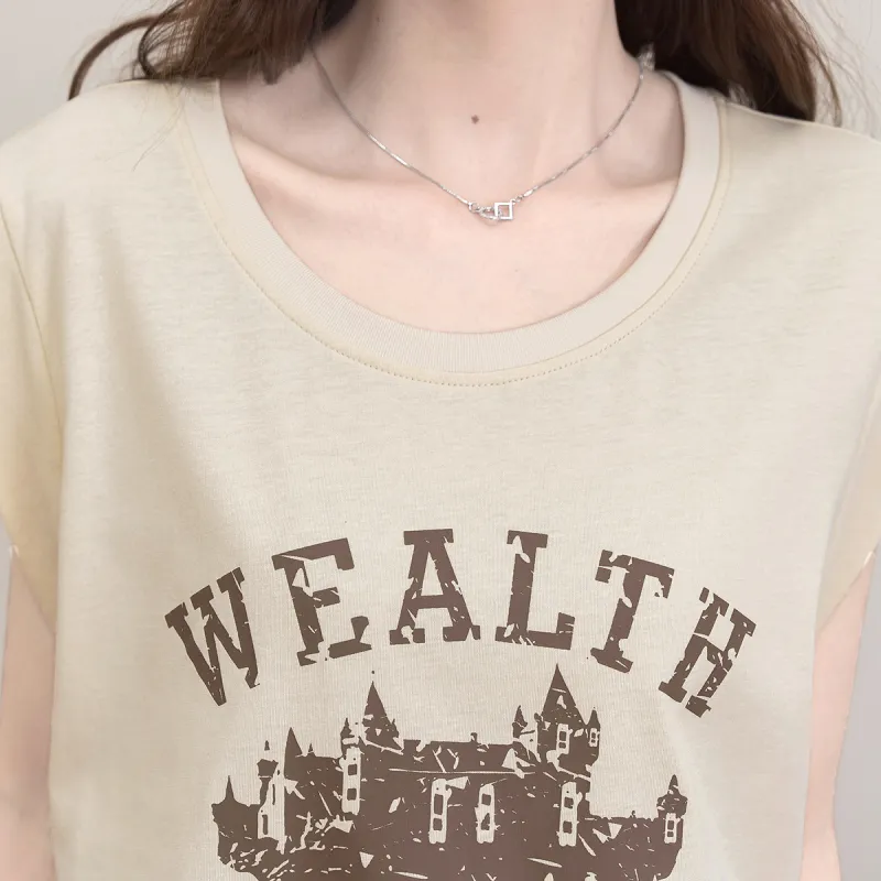 FAWENXIANGZI Flutter Sleeve T Shirt Women's-5