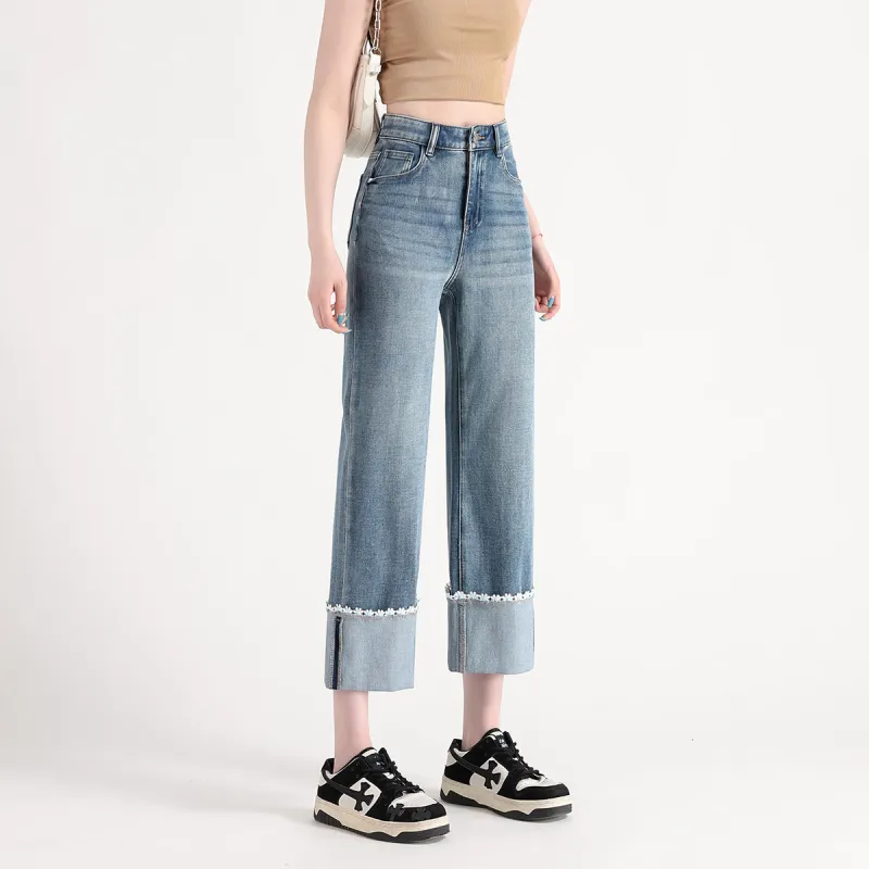FAWENXIANGZI Jeans Women's Medium Blue-9