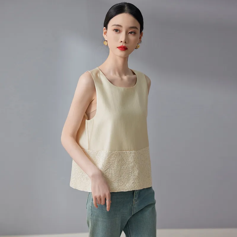 Hang Yi Court Vest Unisex Beige-5