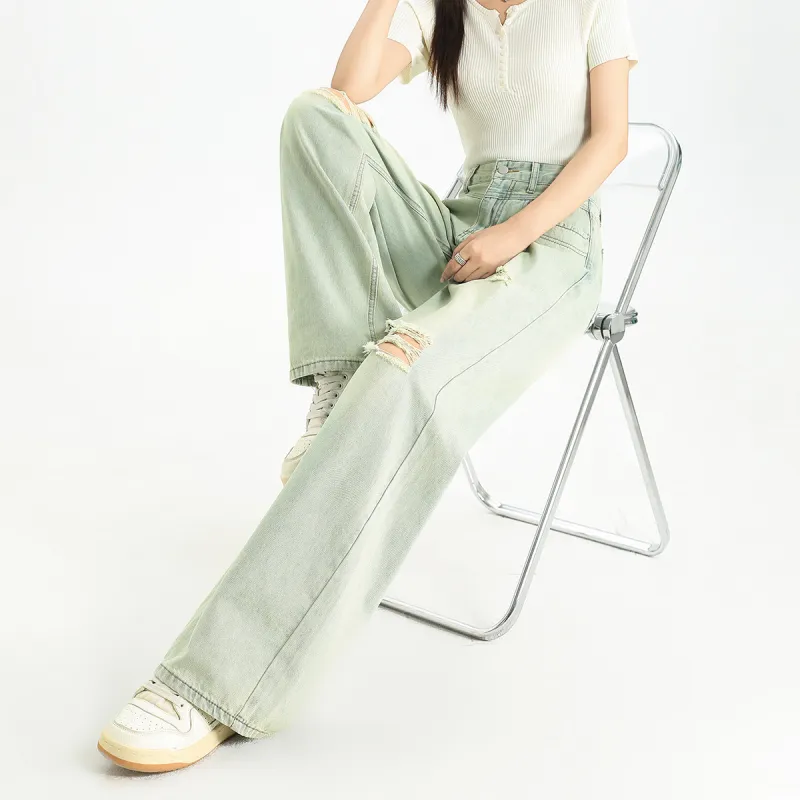 FAWENXIANGZI Jeans Women's Light Blue-1