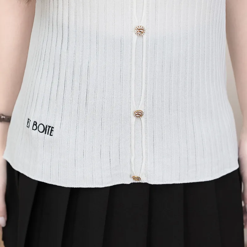 FAWENXIANGZI Tank Tops Women's White-6