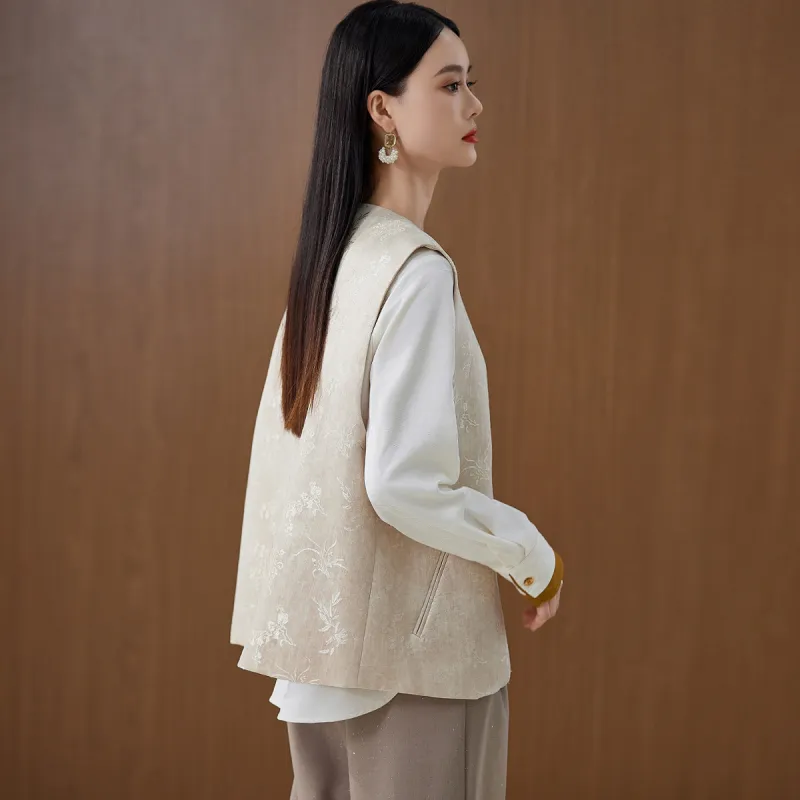 Hang Yi Court Vest Women's Beige-6