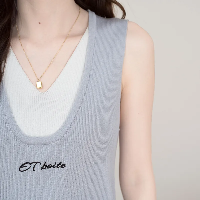 FAWENXIANGZI Tank Tops Women's Gray Blue-4