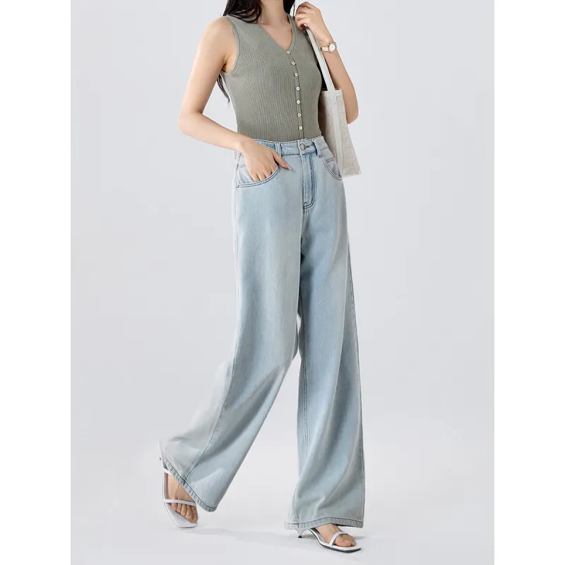 Mo Han Yi Mei Jeans Women's Light Blue-2