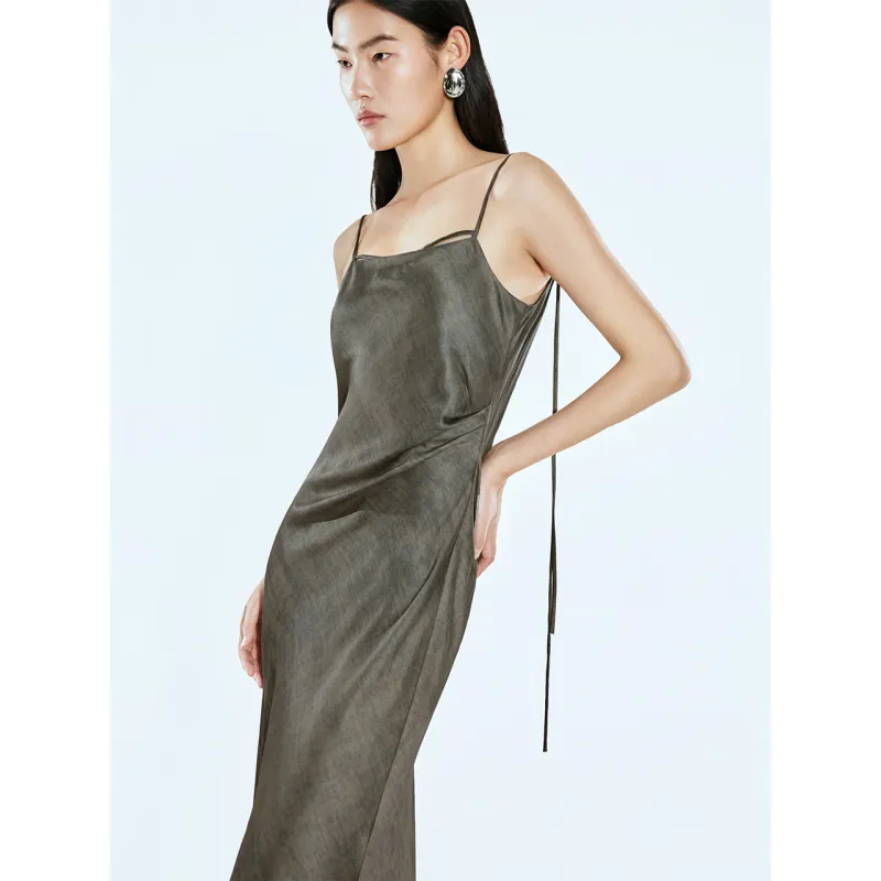 COVERINS Slip Dresses Women's Dark Grass Green-3