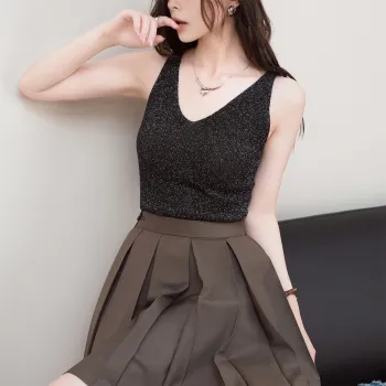 FAWENXIANGZI Tank Tops Women's Black