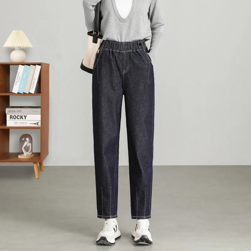 FAWENXIANGZI Jeans Women's Dark Blue-1