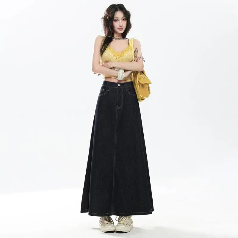 YINLEI Denim Long Skirt Women's-4