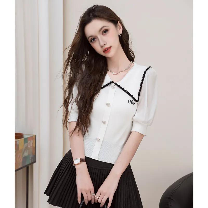 FAWENXIANGZI Puff Sleeve T Shirt Women's-1