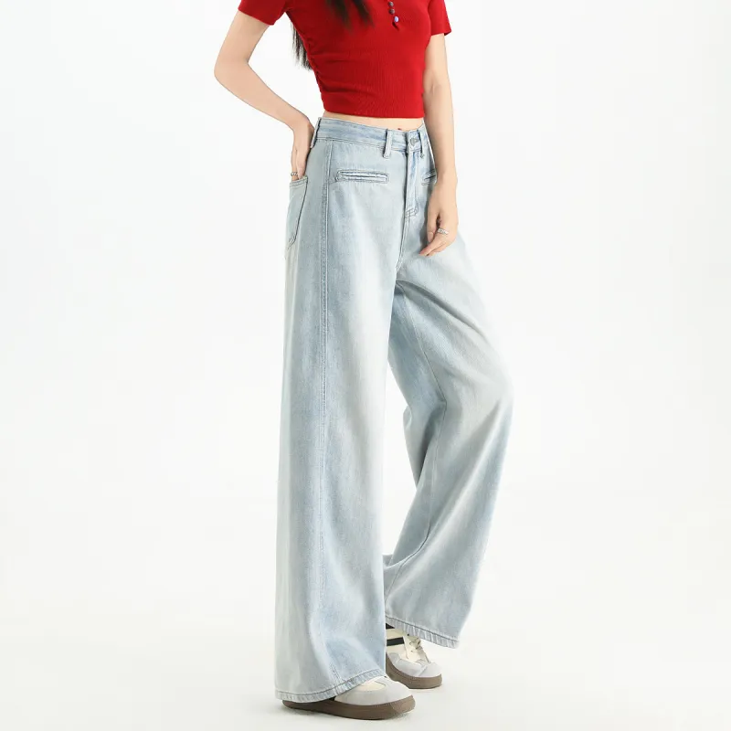 FAWENXIANGZI Jeans Women's Light Blue-2