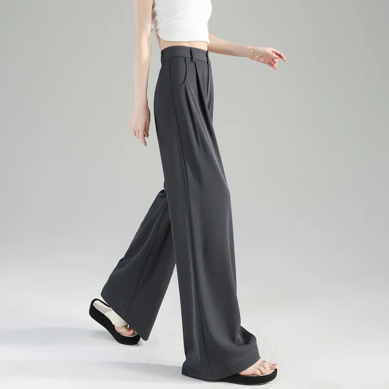 Tonlion Suit Trousers Women's Dark Gray-5