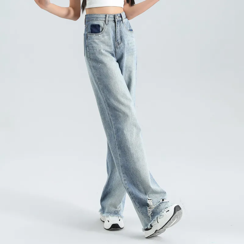 FAWENXIANGZI Jeans Women's Blue-6