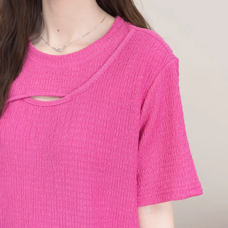 FAWENXIANGZI Set in Sleeve T Shirt Women's-6
