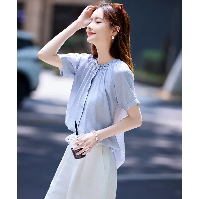 Still quiet Shirts Women's Blue-4