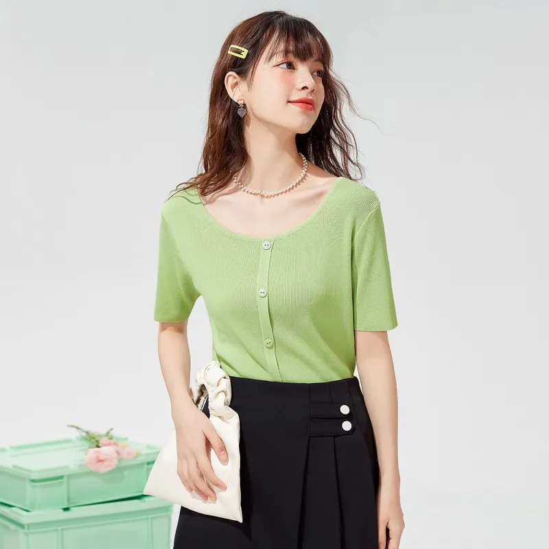 FAWENXIANGZI Knitwear Women's Turquoise-2