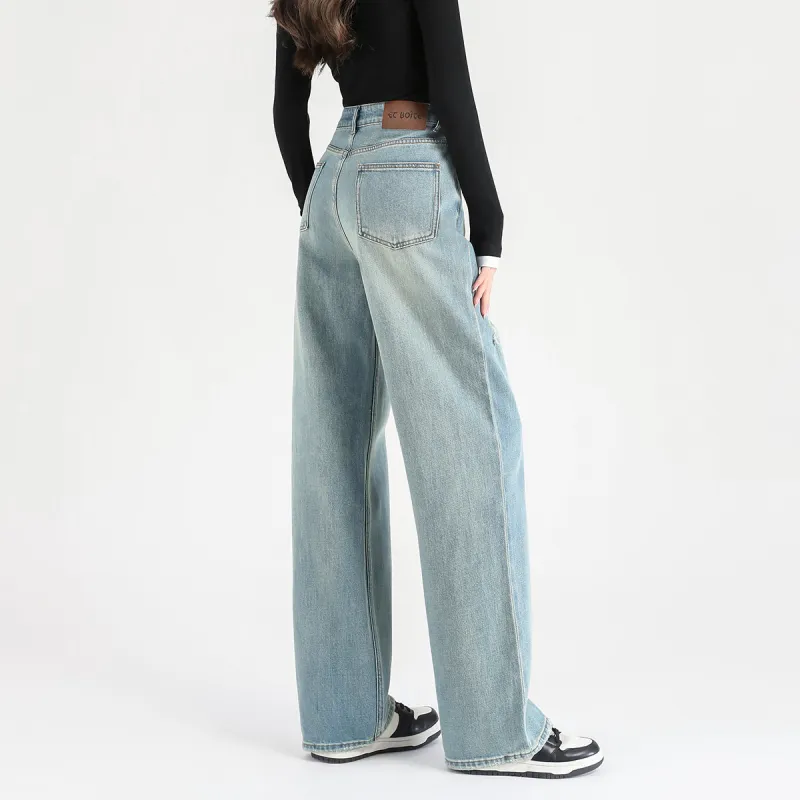 FAWENXIANGZI Jeans Women's Light Blue-6