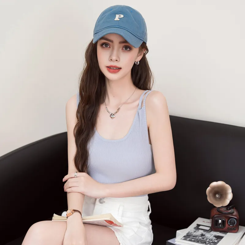 FAWENXIANGZI Tank Tops Women's Light Blue-4