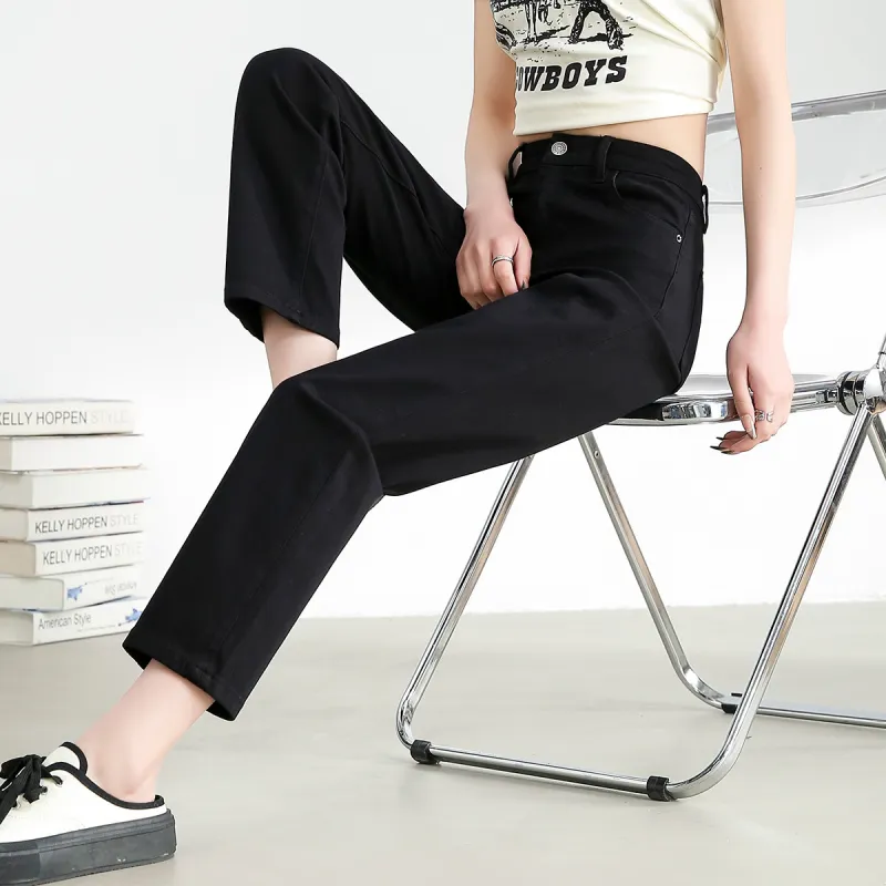 FAWENXIANGZI Jeans Women's Black-3