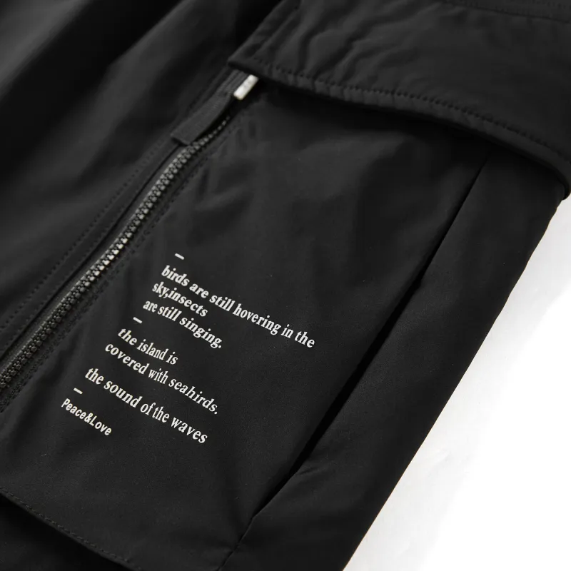 PEACEBIRD Cargo Shorts Men Black 1-4