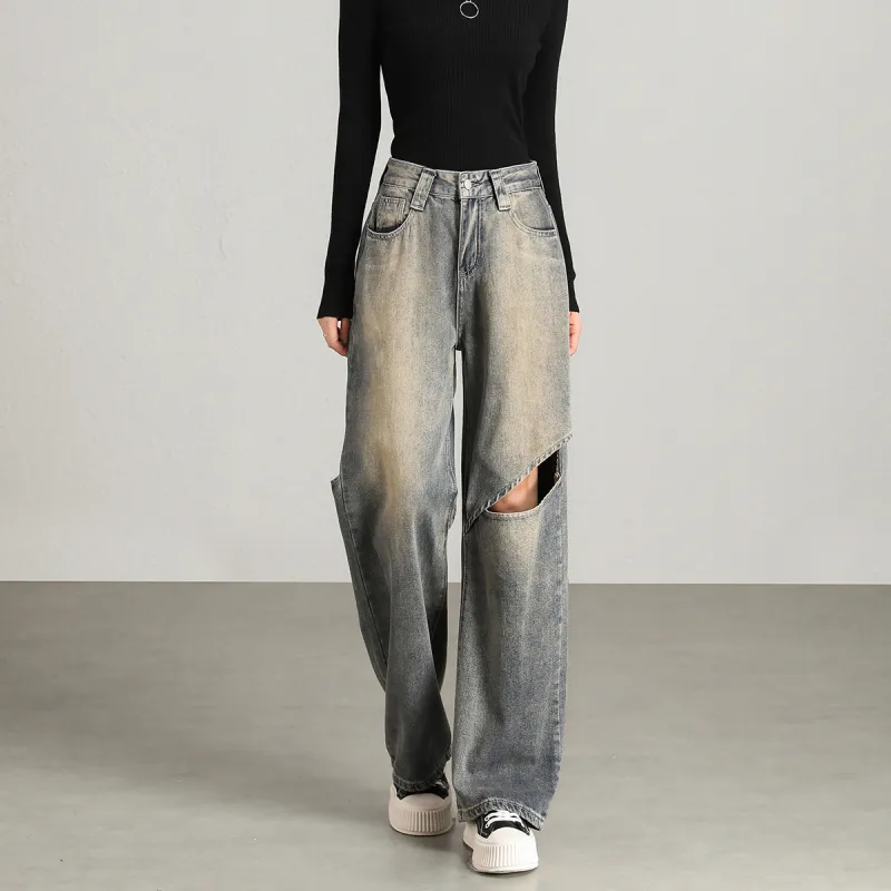 FAWENXIANGZI Jeans Women's Blue-3