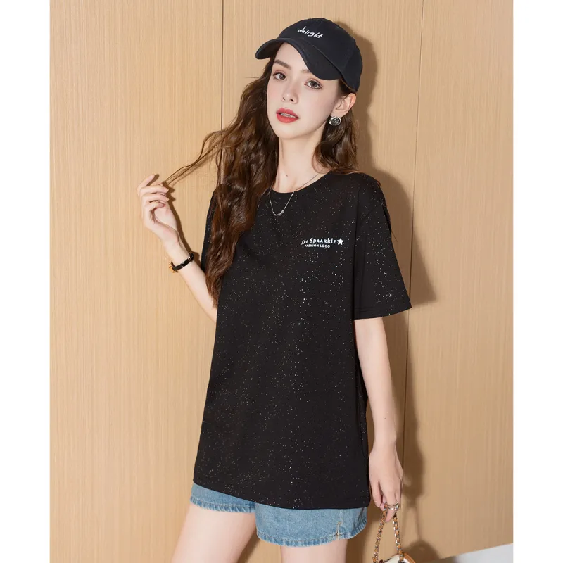 FAWENXIANGZI Drop Shoulder Sleeve T Shirt Women's-1