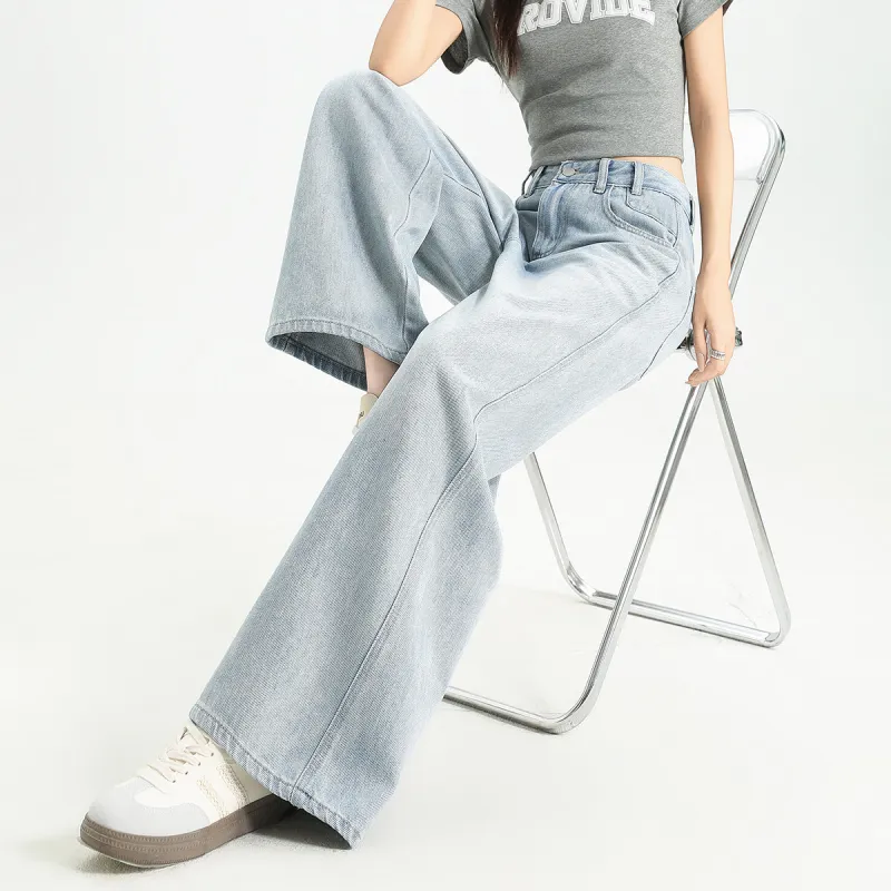 FAWENXIANGZI Jeans Women's Light Blue-1